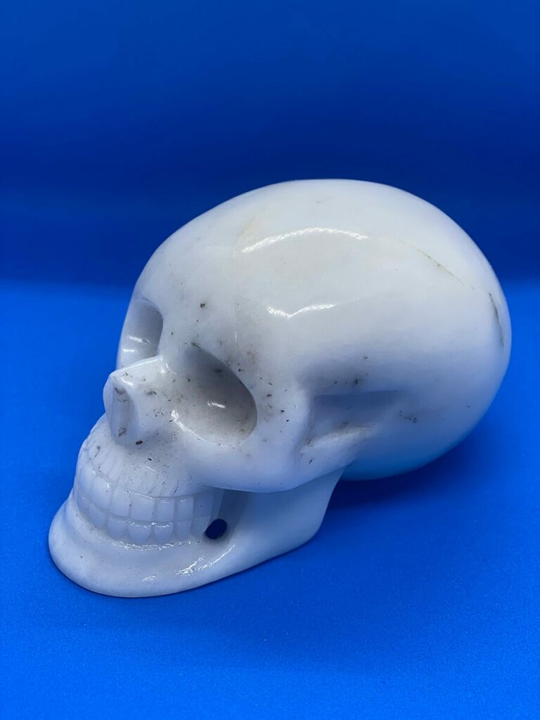 White aventurine skull