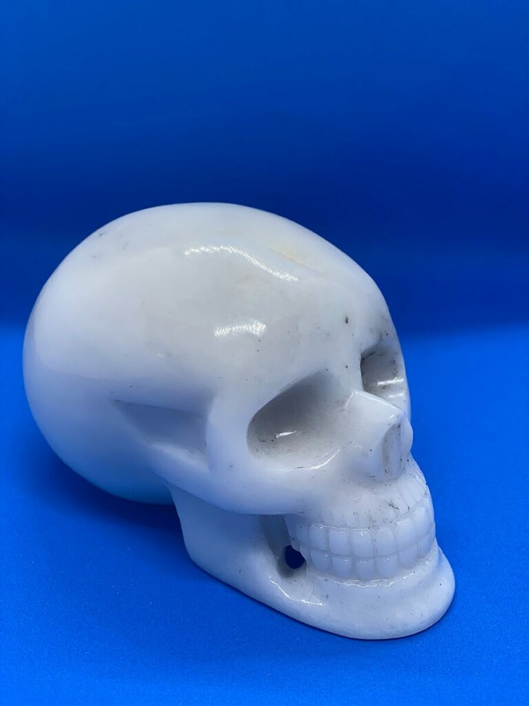 White aventurine skull