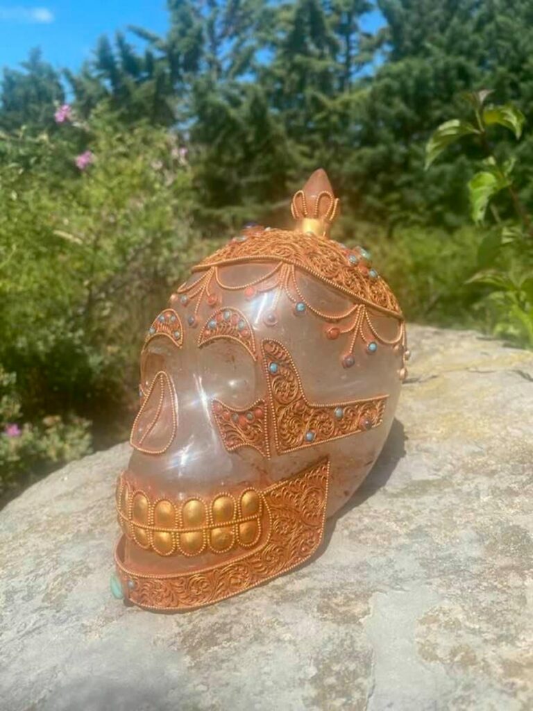Richly ornamented Himalayan skull