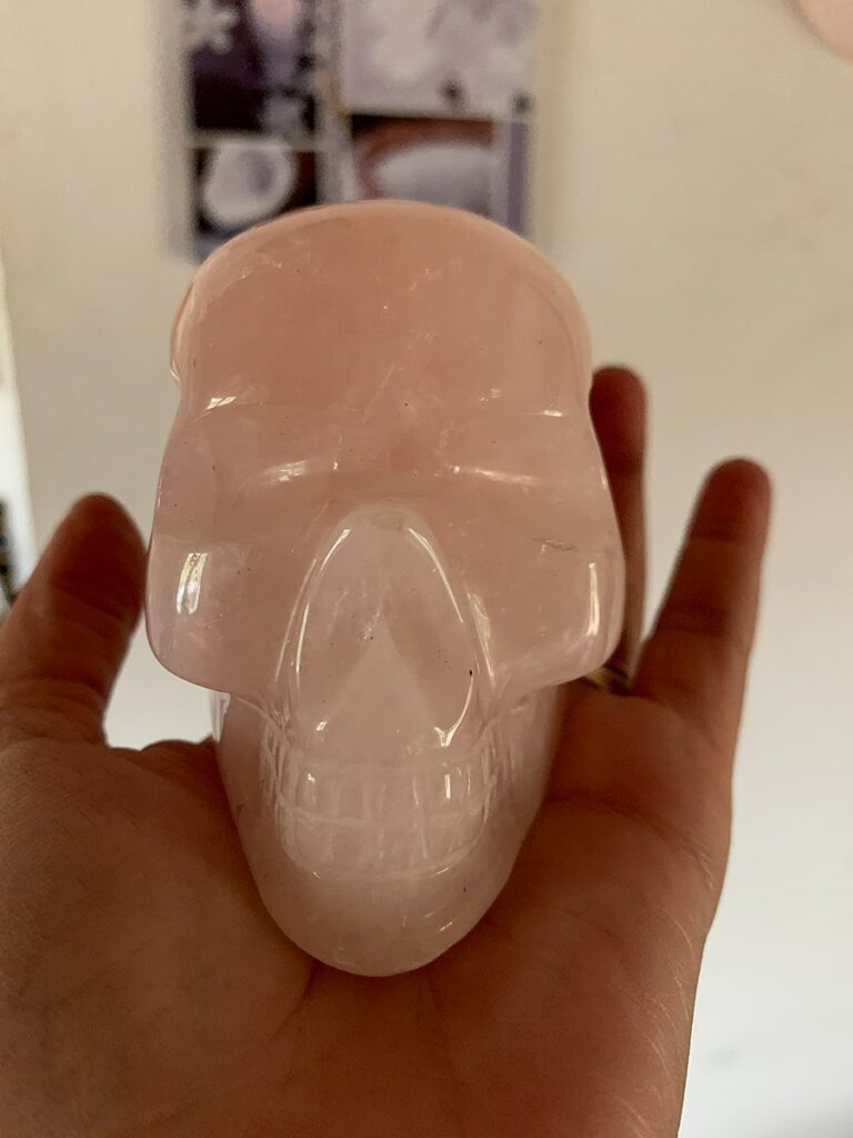 Crâne en Quartz Rose (Brésil)