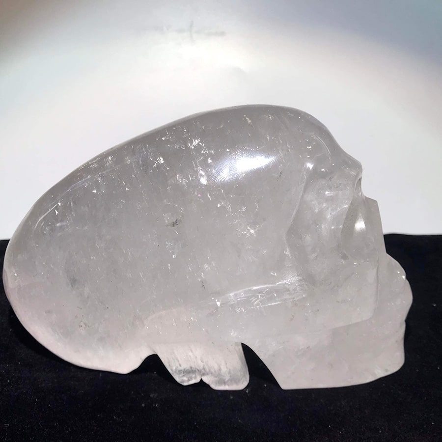 Extraterrestrial shaped rock crystal skull