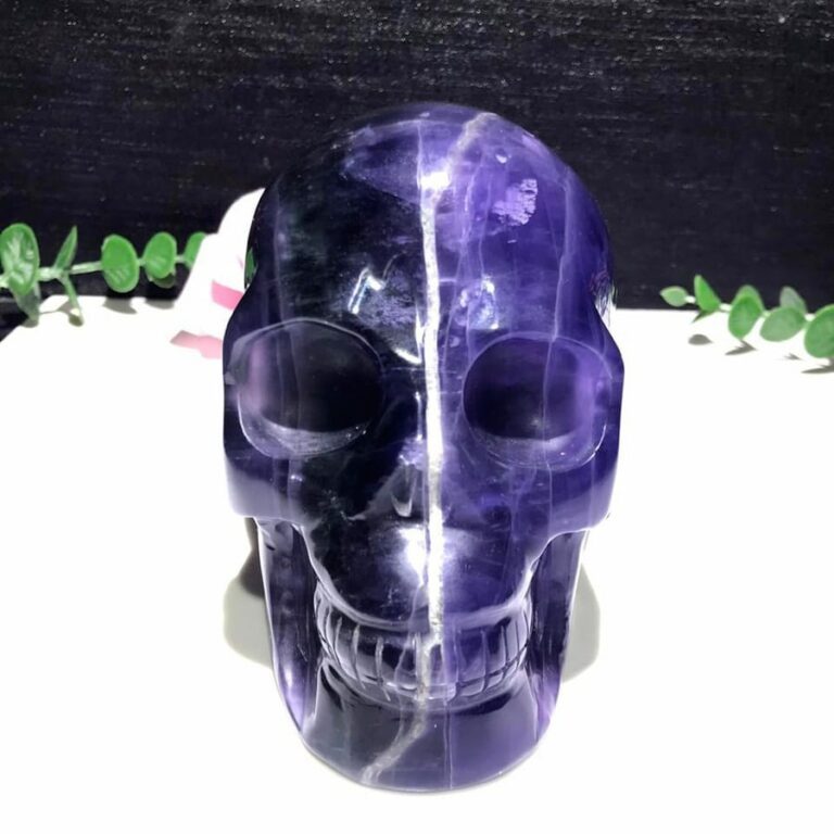 Rainbow iridescent fluorite skull